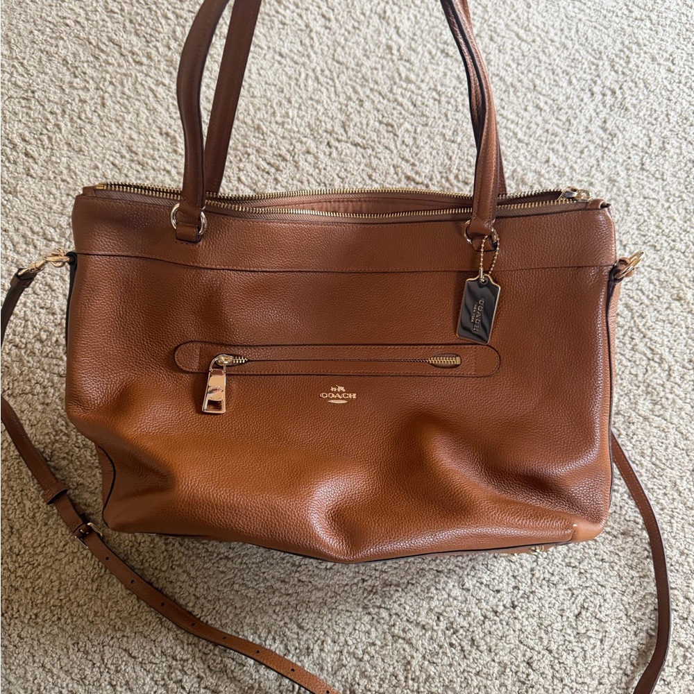 Coach Brown Leather Tote Bag - Classic Carryall